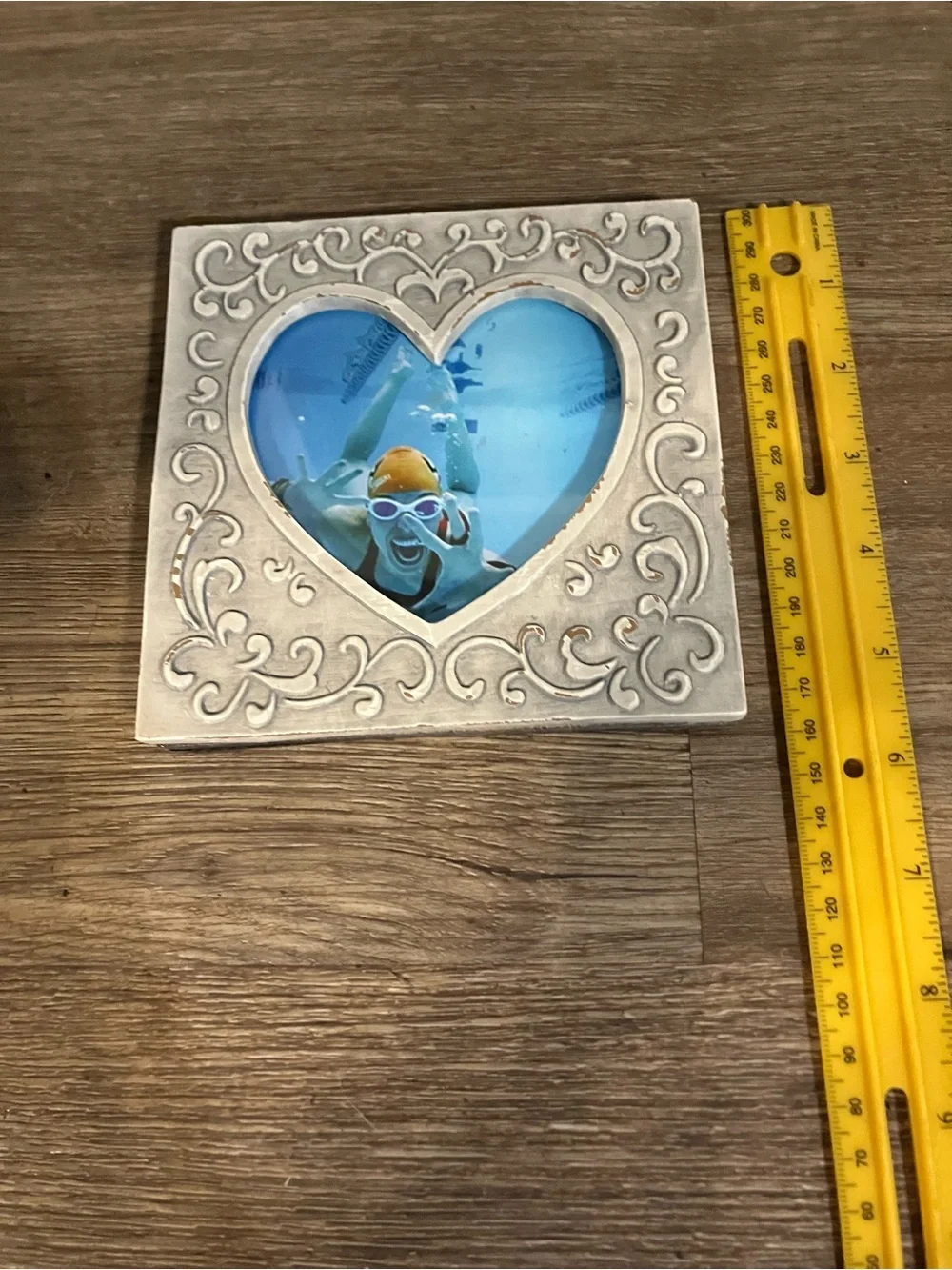 Decorative Heart Photo Frame - Silver Finish